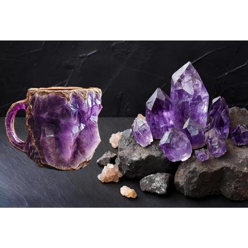 Colorful Onyx Crystal Coffee Mug - 13.53oz Stainless Steel Cup with Handle, Dishwasher Safe, Perfect for Coffee & Tea Lovers