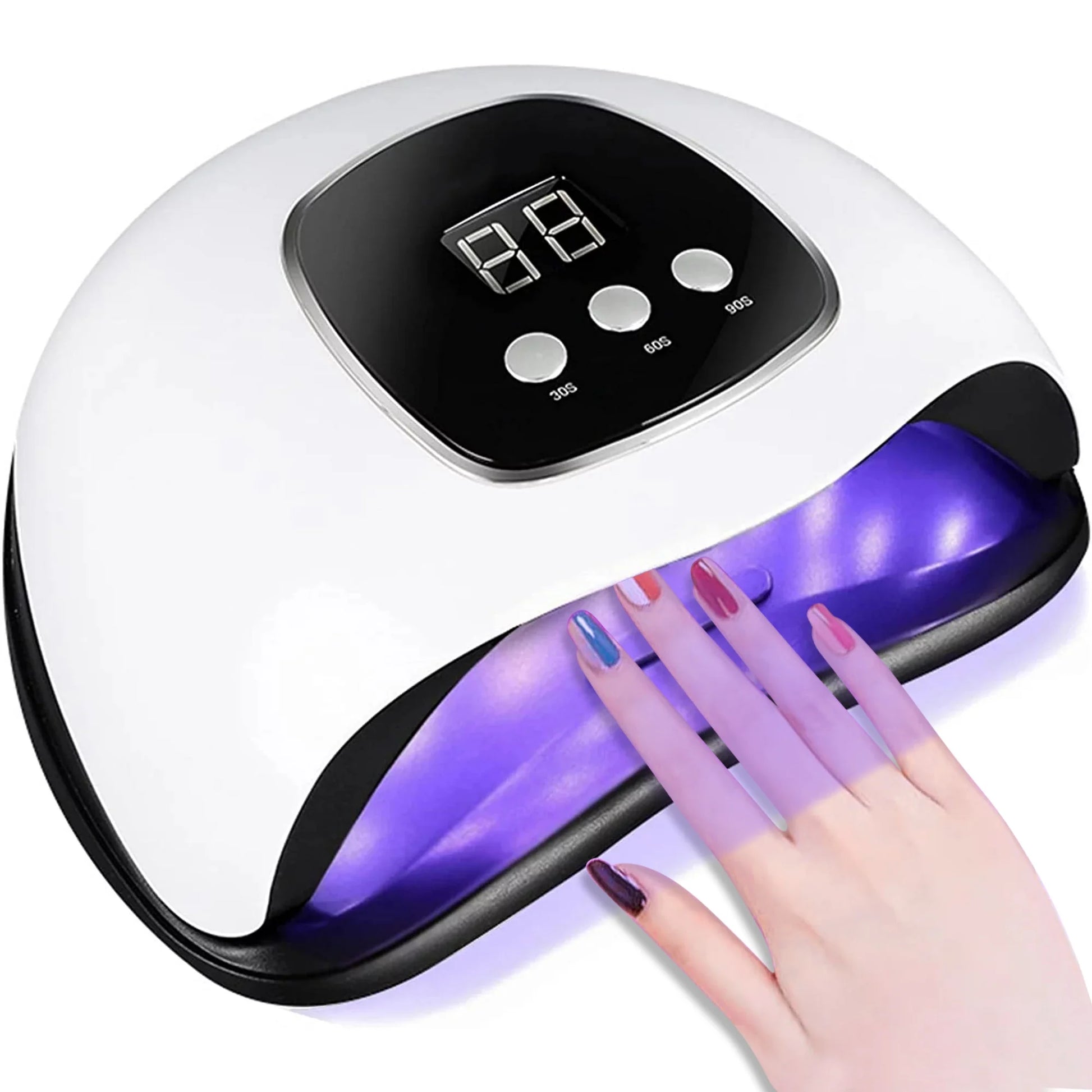 UV Light for Nails, 48W LED Nail Light for Gel Polish, Fast Nail Dryer with Automatic Sensor, 24 Beads Fast Curing Portable Nail Dryer, Timer Setting, Fingernail and Toenail, White