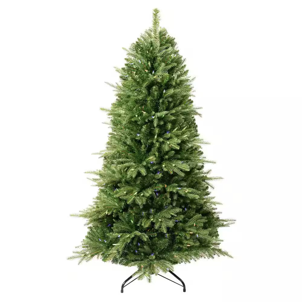 7.5 Ft Prelit Multi-Color Artificial Christmas Tree with Controller, 2258 Branch Tips, 700 Colorful Lights and Stand