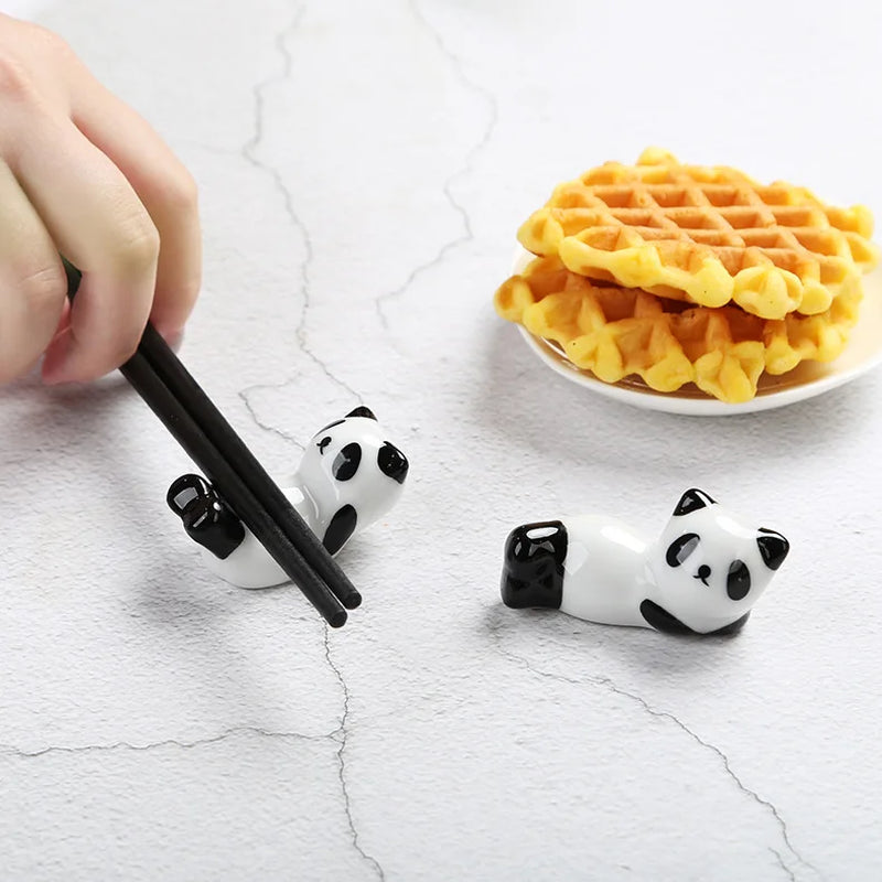 Chinese Style Chopstick Panda Chopstick Rest Creative Cute Ceramic Chopsticks Holder Stand Kitchen Supplies Tableware Utensil