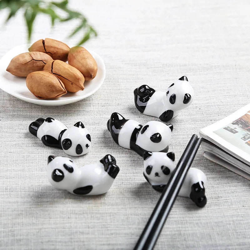 Chinese Style Chopstick Panda Chopstick Rest Creative Cute Ceramic Chopsticks Holder Stand Kitchen Supplies Tableware Utensil