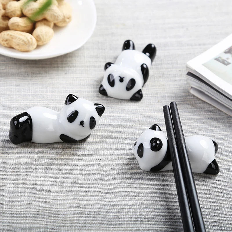 Chinese Style Chopstick Panda Chopstick Rest Creative Cute Ceramic Chopsticks Holder Stand Kitchen Supplies Tableware Utensil