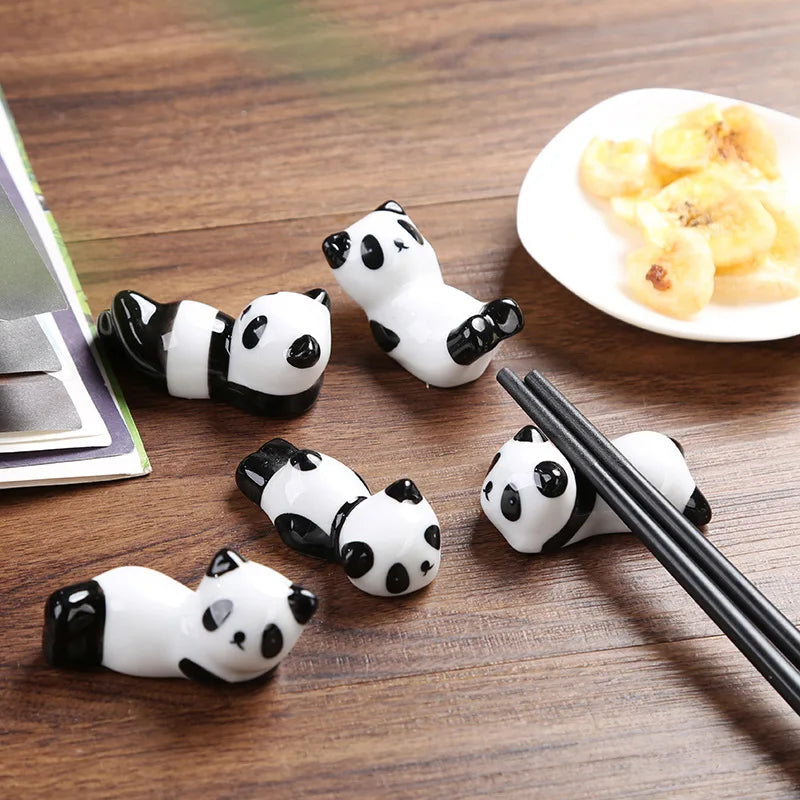 Chinese Style Chopstick Panda Chopstick Rest Creative Cute Ceramic Chopsticks Holder Stand Kitchen Supplies Tableware Utensil