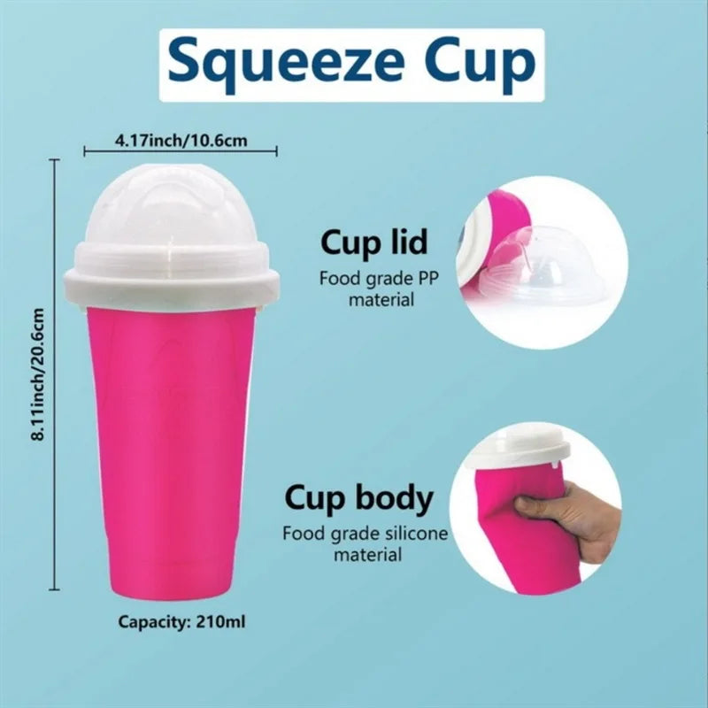 Capacity Slushy Cup Summer Squeeze Homemade Juice Water Bottle Quick-Frozen Smoothie Sand Cup Pinch Fast Cooling Magic Ice Cream