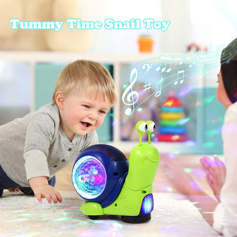 Crawling Crab Snail Baby Toy Walking Tummy Time Dancing Early Educational Interactive Musical Light Toys Toddler for Kids Gifts