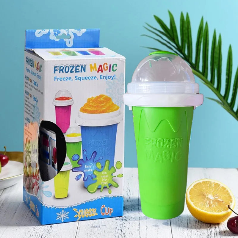 Capacity Slushy Cup Summer Squeeze Homemade Juice Water Bottle Quick-Frozen Smoothie Sand Cup Pinch Fast Cooling Magic Ice Cream