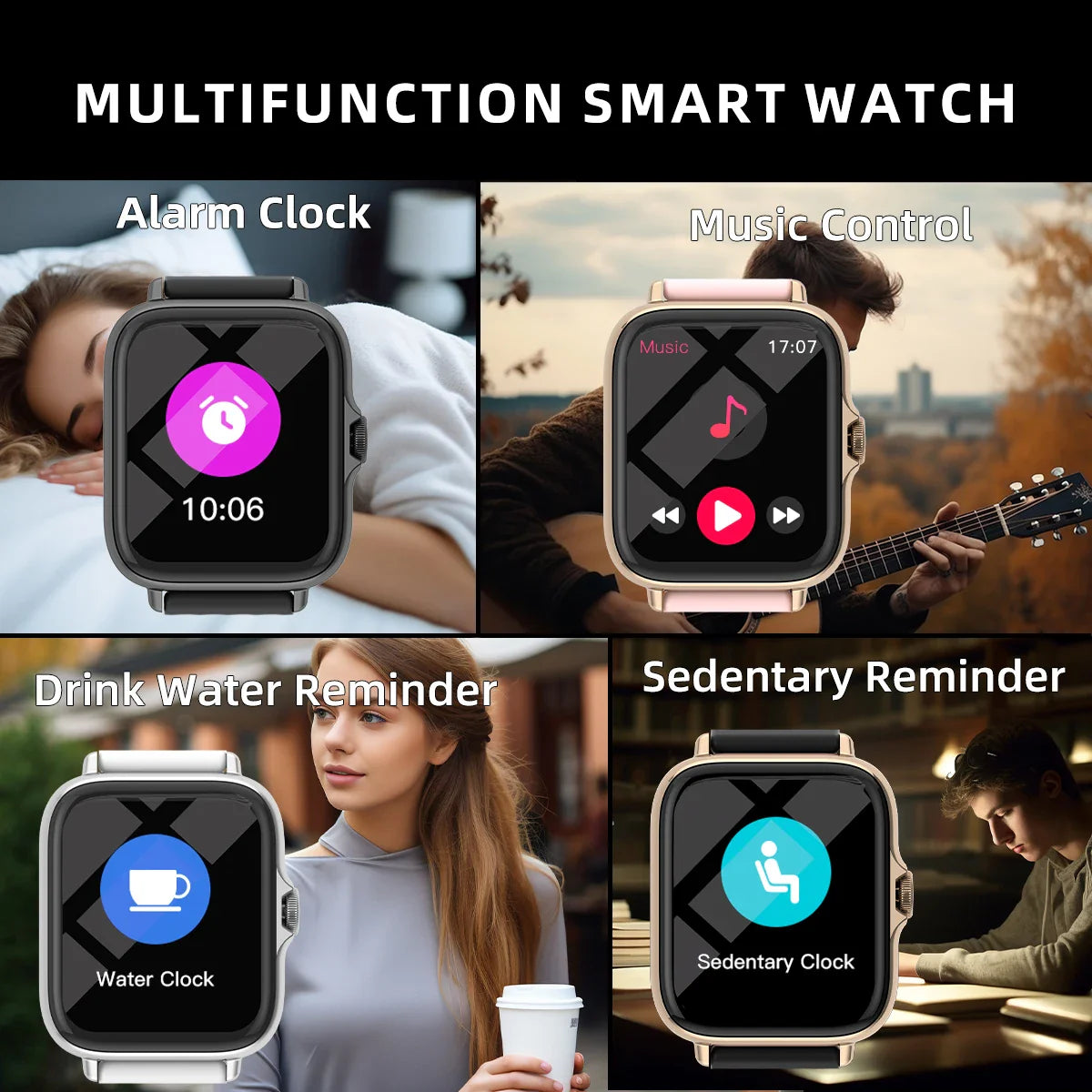 1.83'' Waterproof Smart Watch with Message Answer Call For iPhone Android