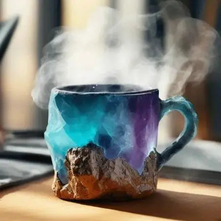 Colorful Onyx Crystal Coffee Mug - 13.53oz Stainless Steel Cup with Handle, Dishwasher Safe, Perfect for Coffee & Tea Lovers