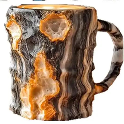 Colorful Onyx Crystal Coffee Mug - 13.53oz Stainless Steel Cup with Handle, Dishwasher Safe, Perfect for Coffee & Tea Lovers