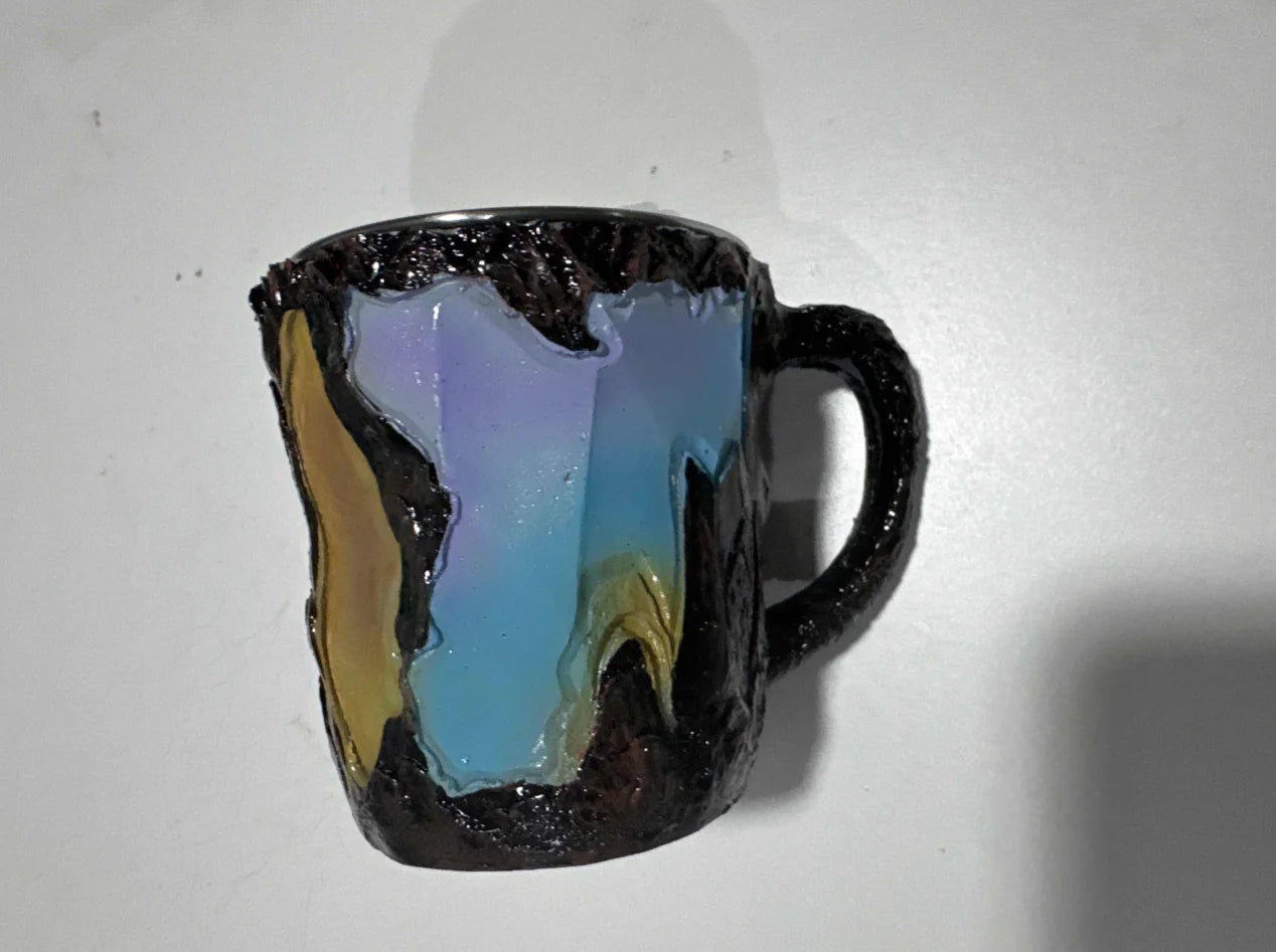 Colorful Onyx Crystal Coffee Mug - 13.53oz Stainless Steel Cup with Handle, Dishwasher Safe, Perfect for Coffee & Tea Lovers