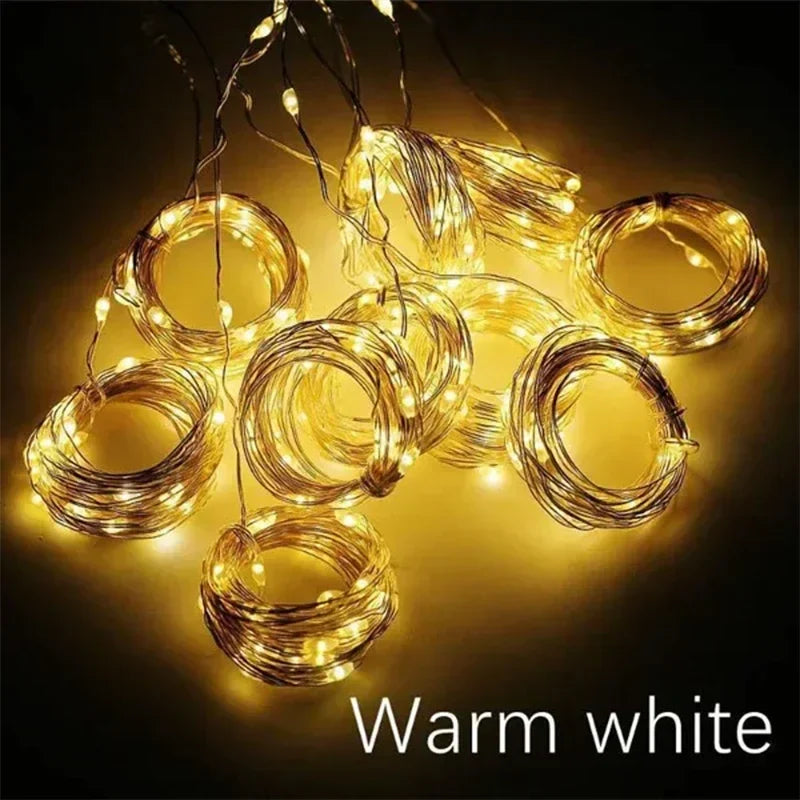 300 LED Remote Control Christmas Curtain Lights, Plug in Fairy Curtain Lights Outdoor, Window Wall Hanging Curtain String Lights for Bedroom Backdrop Wedding Party Indoor Decor, Warm White