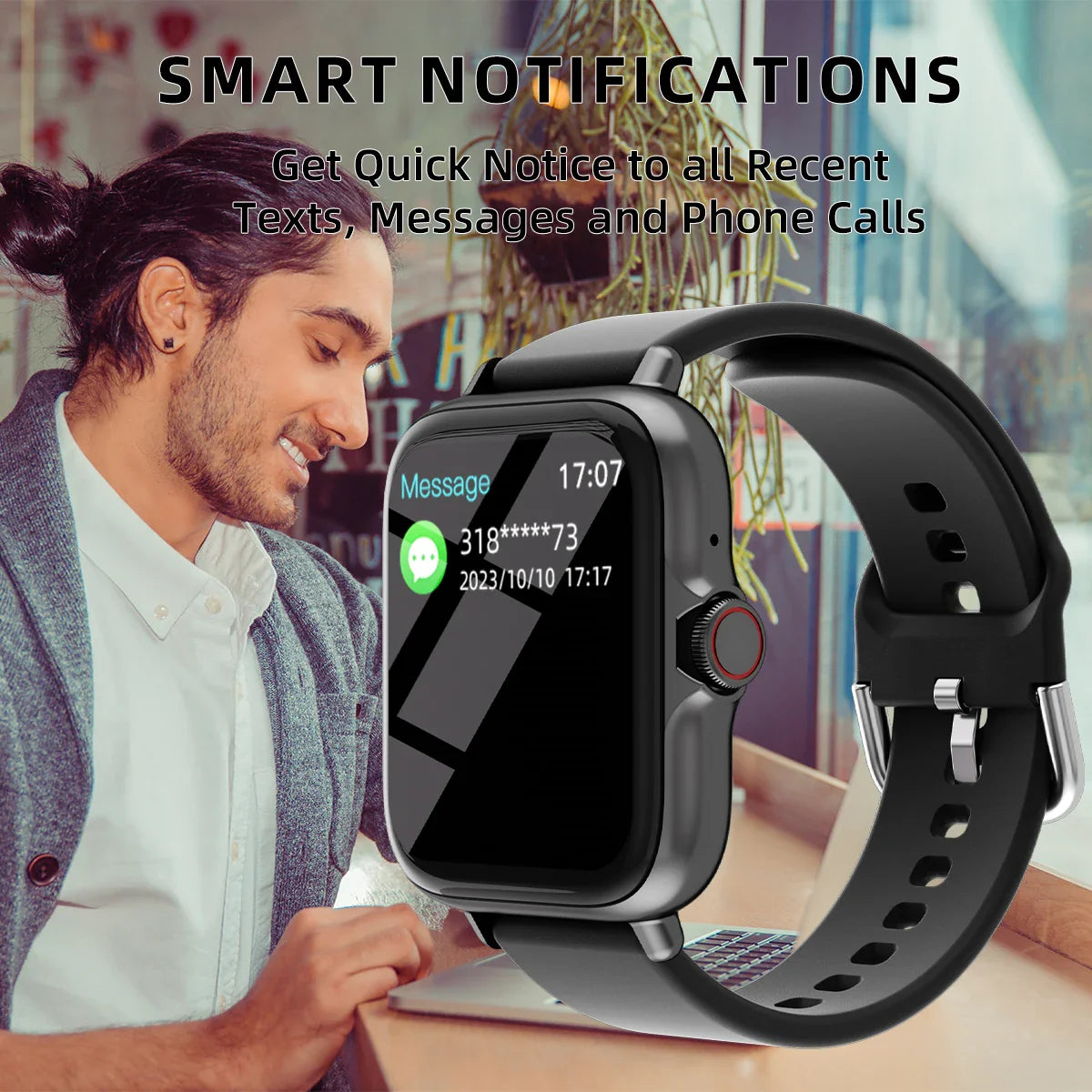 1.83'' Waterproof Smart Watch with Message Answer Call For iPhone Android