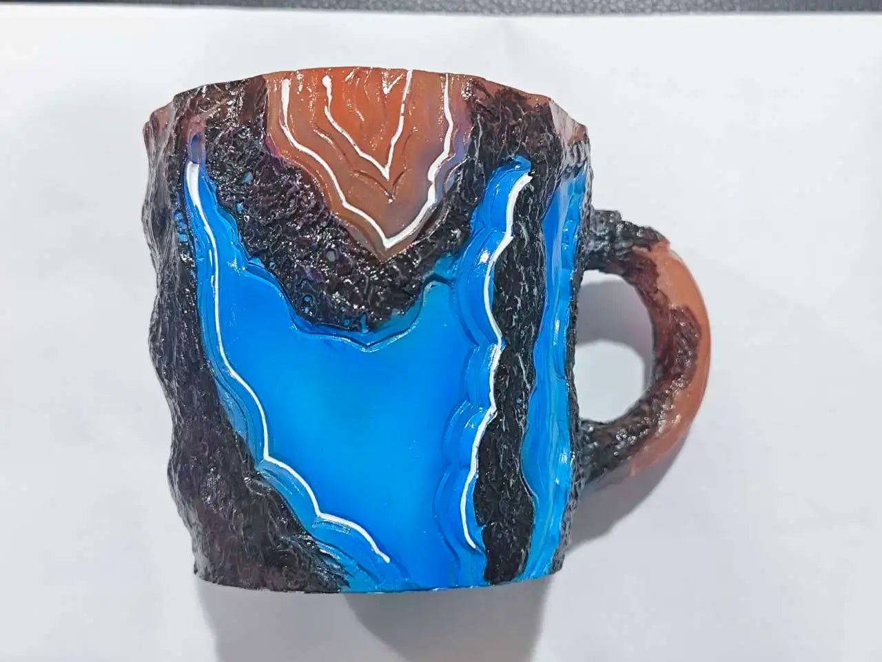 Colorful Onyx Crystal Coffee Mug - 13.53oz Stainless Steel Cup with Handle, Dishwasher Safe, Perfect for Coffee & Tea Lovers