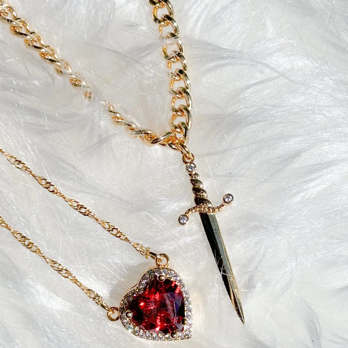 Eternal Valor: Heart & Sword Necklace