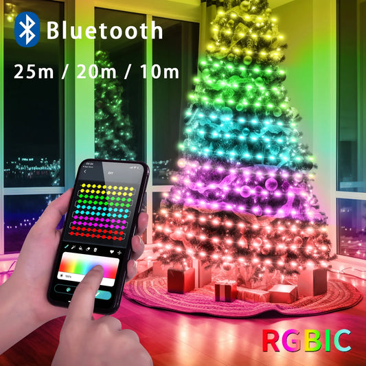 USB RGBIC Fairy String Lights with Bluetooth & Remote Control