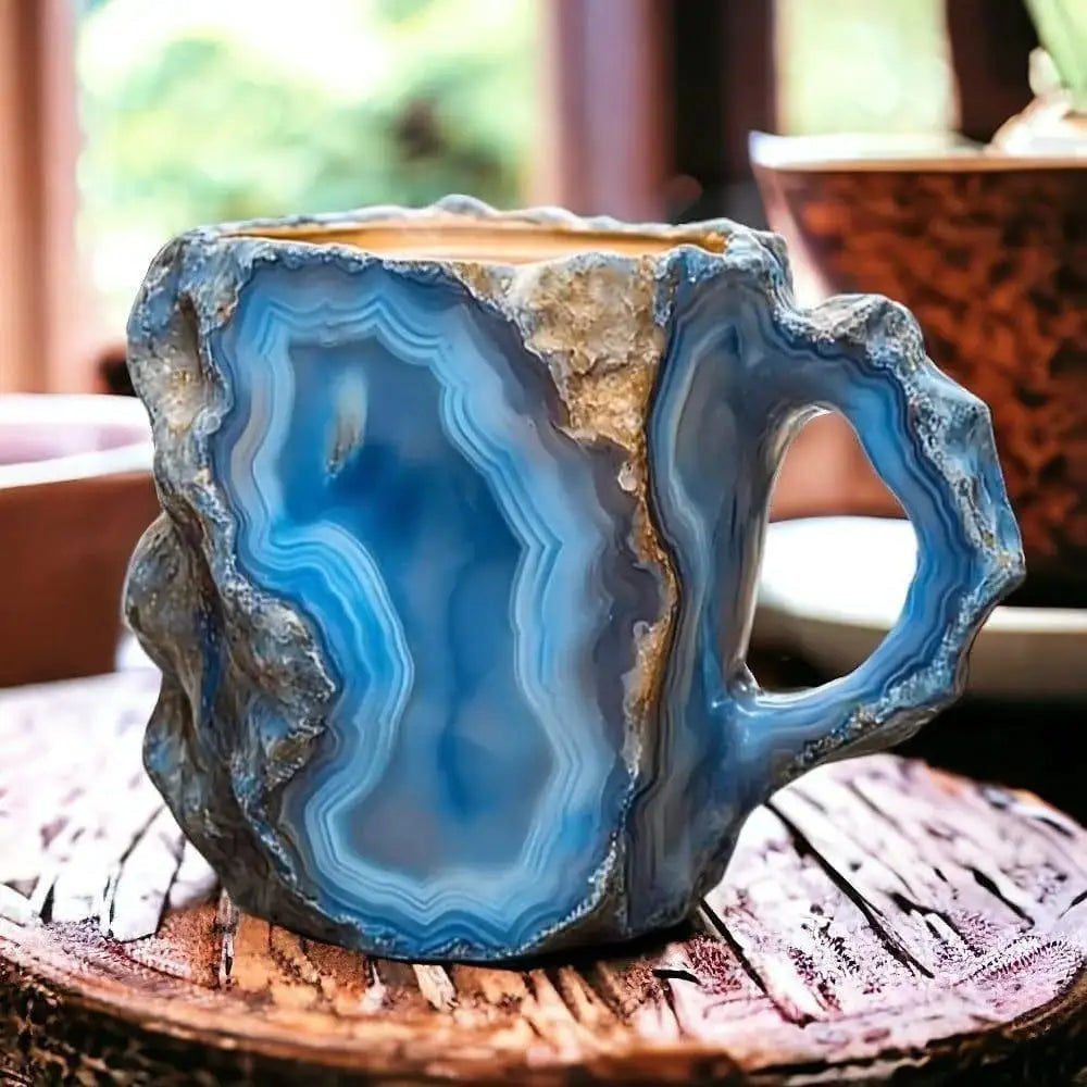 Colorful Onyx Crystal Coffee Mug - 13.53oz Stainless Steel Cup with Handle, Dishwasher Safe, Perfect for Coffee & Tea Lovers