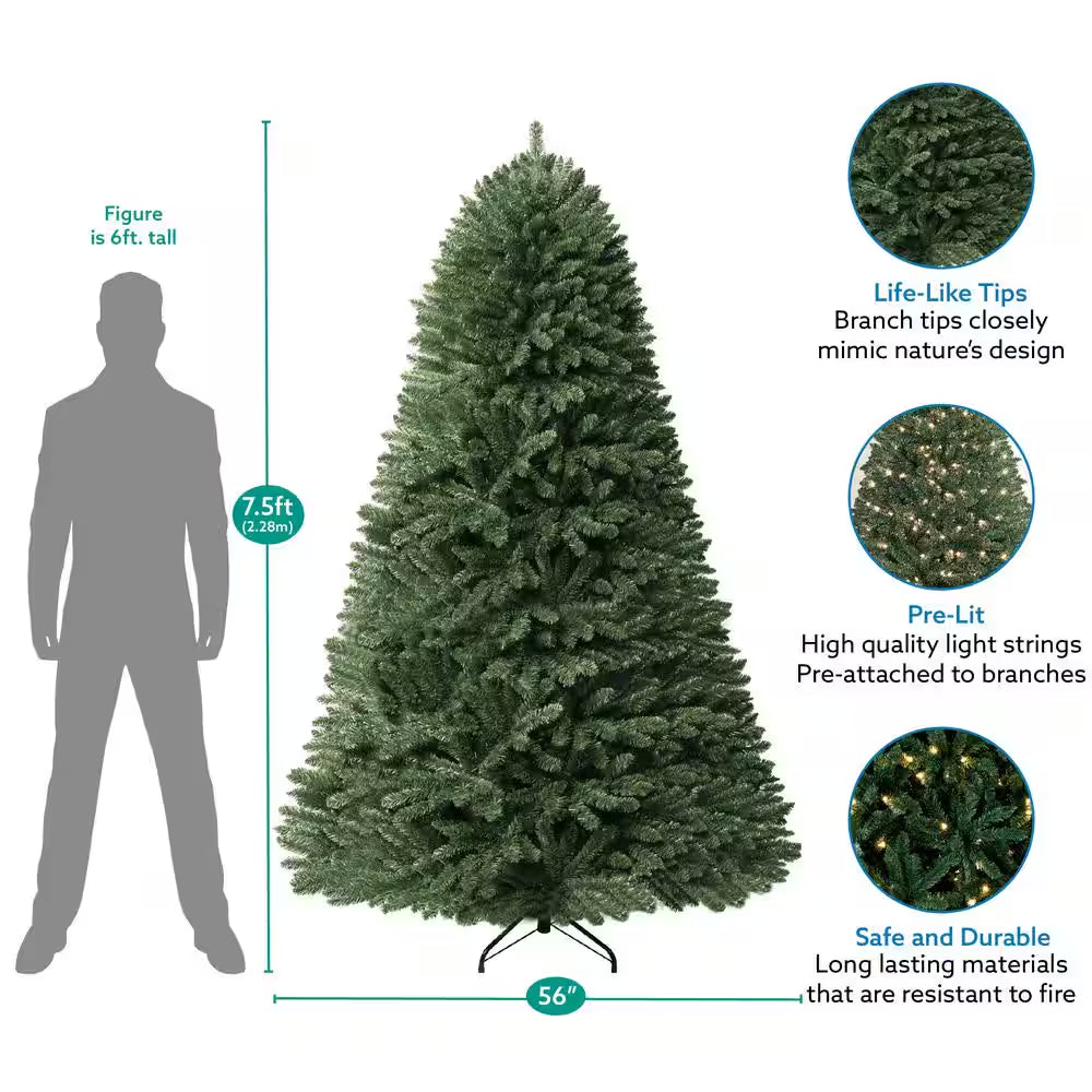 7.5 Ft Prelit Multi-Color Artificial Christmas Tree with Controller, 2258 Branch Tips, 700 Colorful Lights and Stand