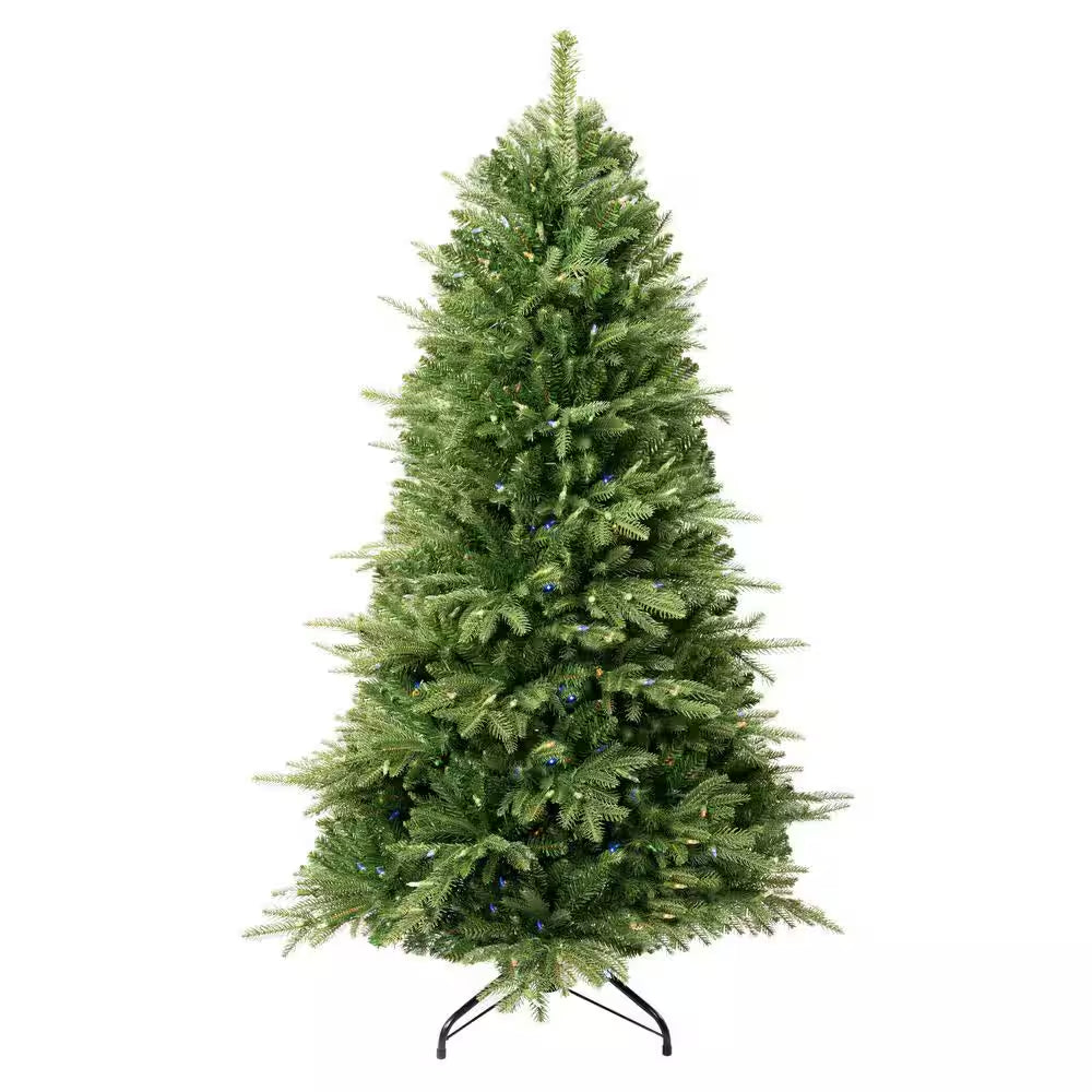 7.5 Ft Prelit Multi-Color Artificial Christmas Tree with Controller, 2258 Branch Tips, 700 Colorful Lights and Stand