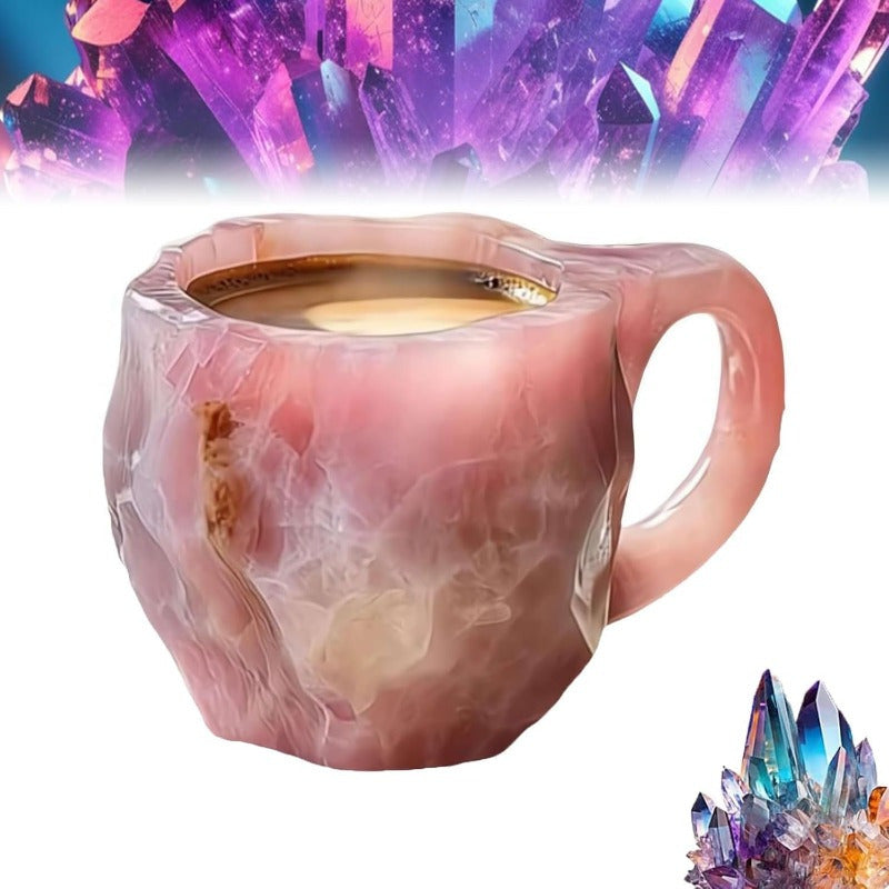 Colorful Onyx Crystal Coffee Mug - 13.53oz Stainless Steel Cup with Handle, Dishwasher Safe, Perfect for Coffee & Tea Lovers